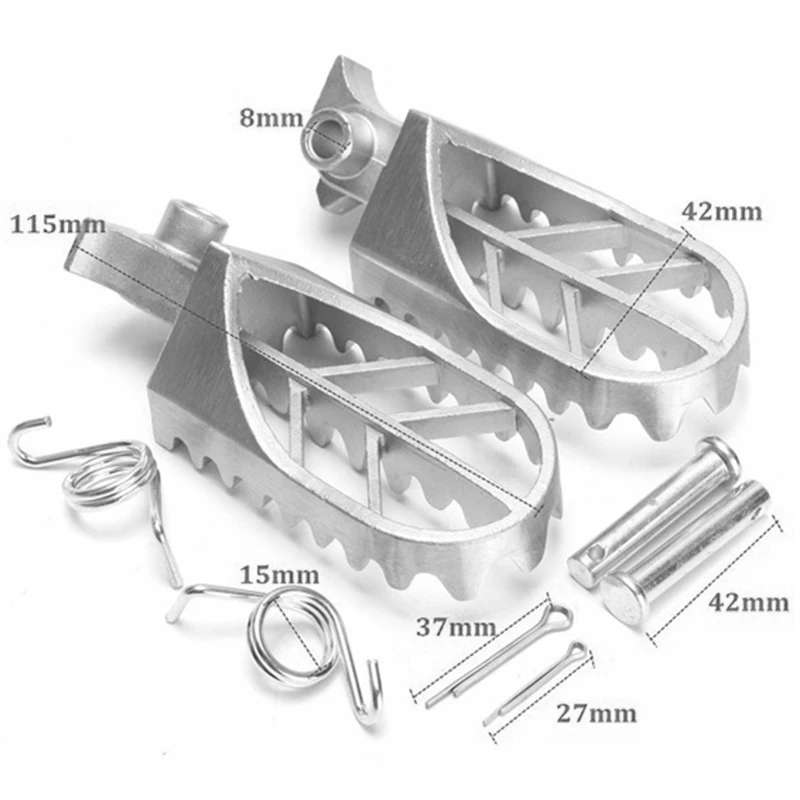 Silver Motorcycle Front Foot Peg Footrest fit for Honda Kawasaki Yamaha Motorcycle Pedal
