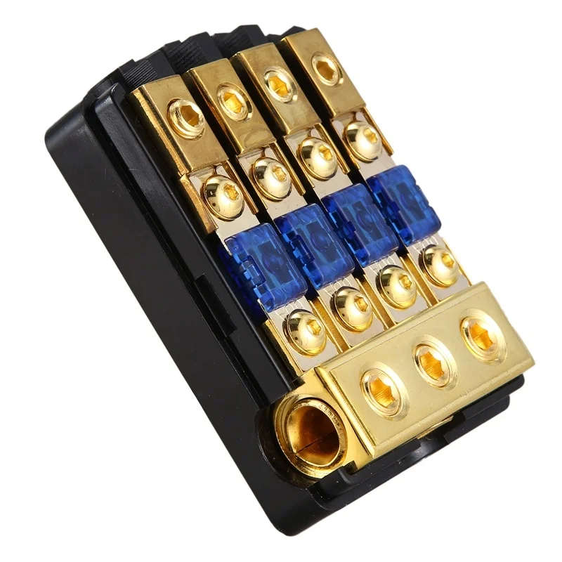 Car Truck o Amplifier Circuit Holder AGU Style Stereo Amplifier Refit Fuse Adapter 1 in 4 Way Out
