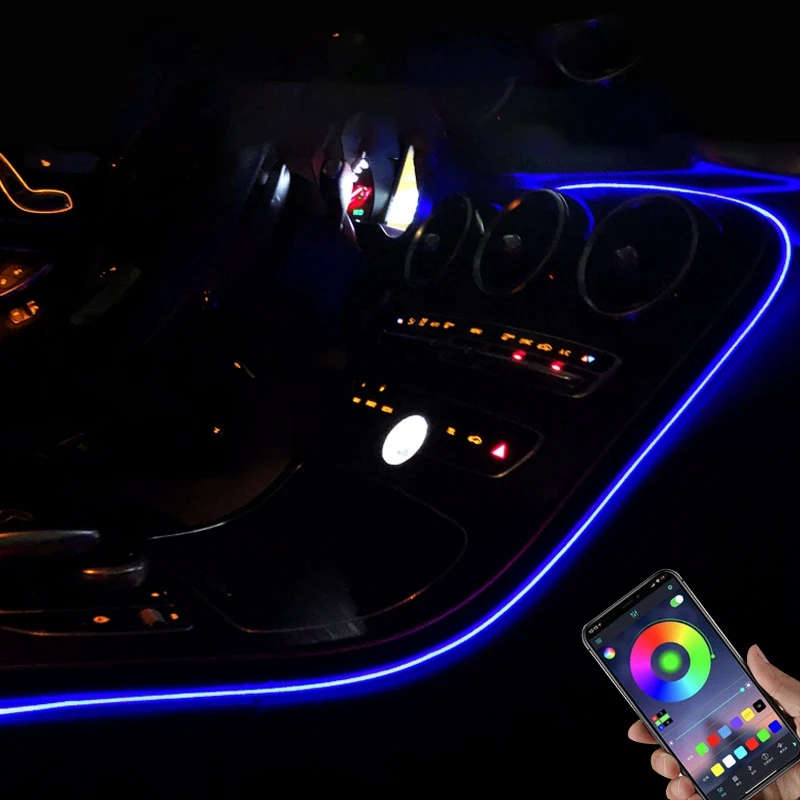 64-Color Car Dashboard Atmosphere Light APP Control for Mercedes-Benz C-Class W205 GLC 2014-2020
