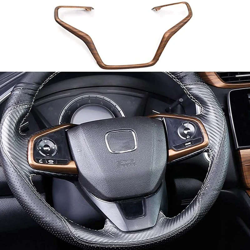 Steering Wheel Trim Fit for Honda CRV EX EX-L Touring 2017-2021 Peach Wood Grain Car Decoration