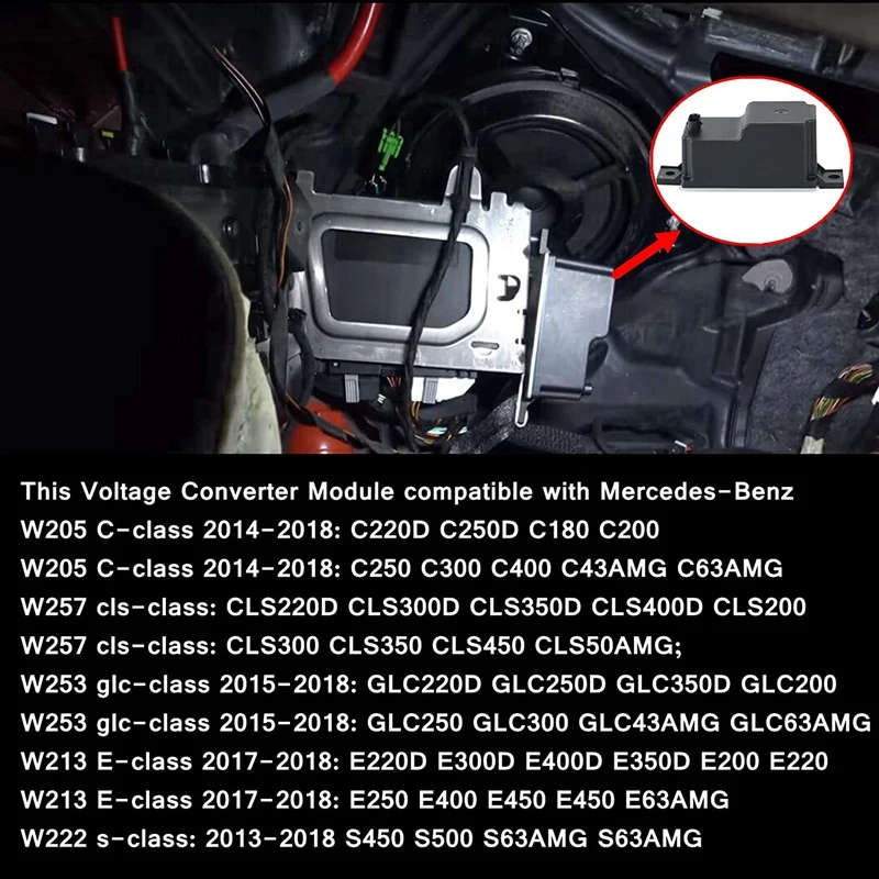 Voltage Converter Module Auxiliary Battery for Mercedes-Benz C Class 205 E W205 W213 C E GLC