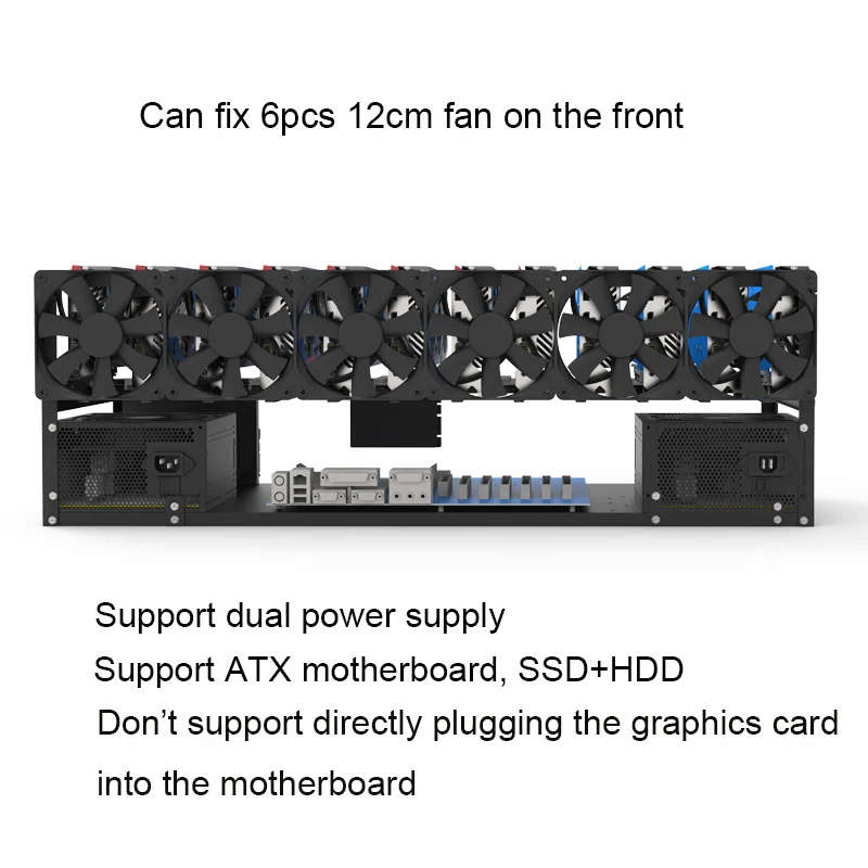 New A Variety Of Styles 12 GPU Open Miner Mining Rig Frame Case Motherboard Board Bracket Bitcoin