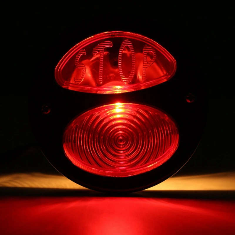 Universal Stop 12V Motorcycle Cafe Racer Retro Red Rear Tail Light Brake Taillight Stop Light Lamp