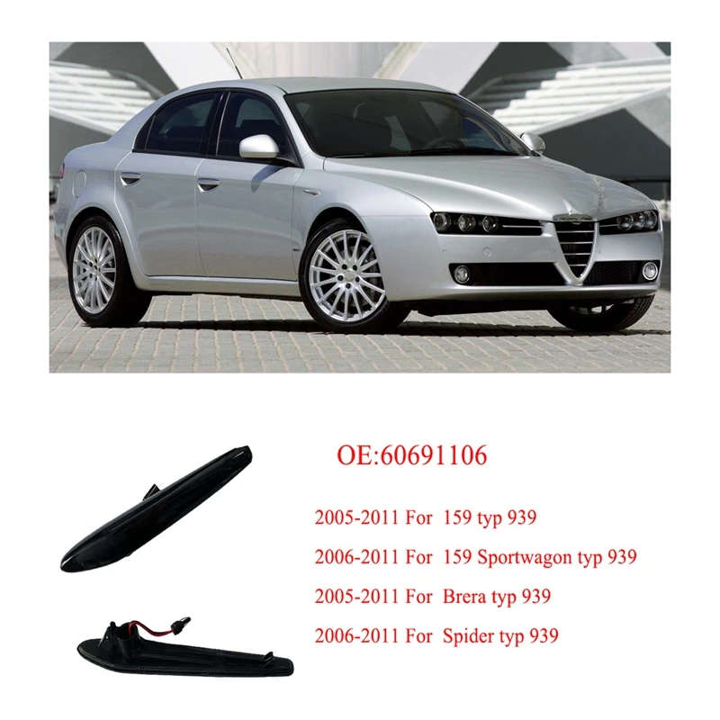 Car Dynamic Turn Signal Light Side Marker Lamp for Alfa Romeo Spider 159 Sportwagon Brera Spider