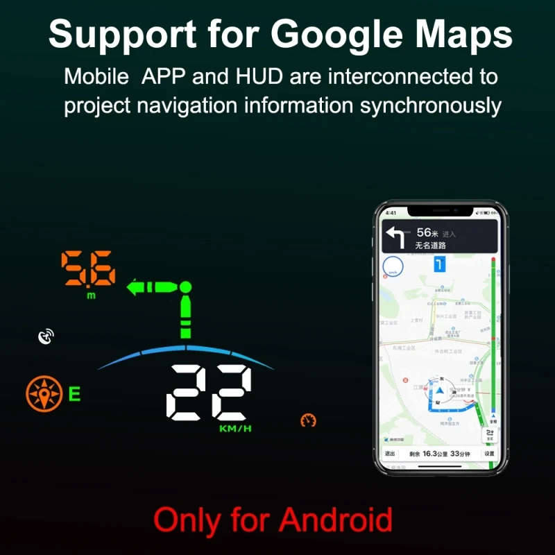 H8 3.5 inch Universal Car GPS + Navigation HUD Vehicle-mounted Head Up Display Speed Display
