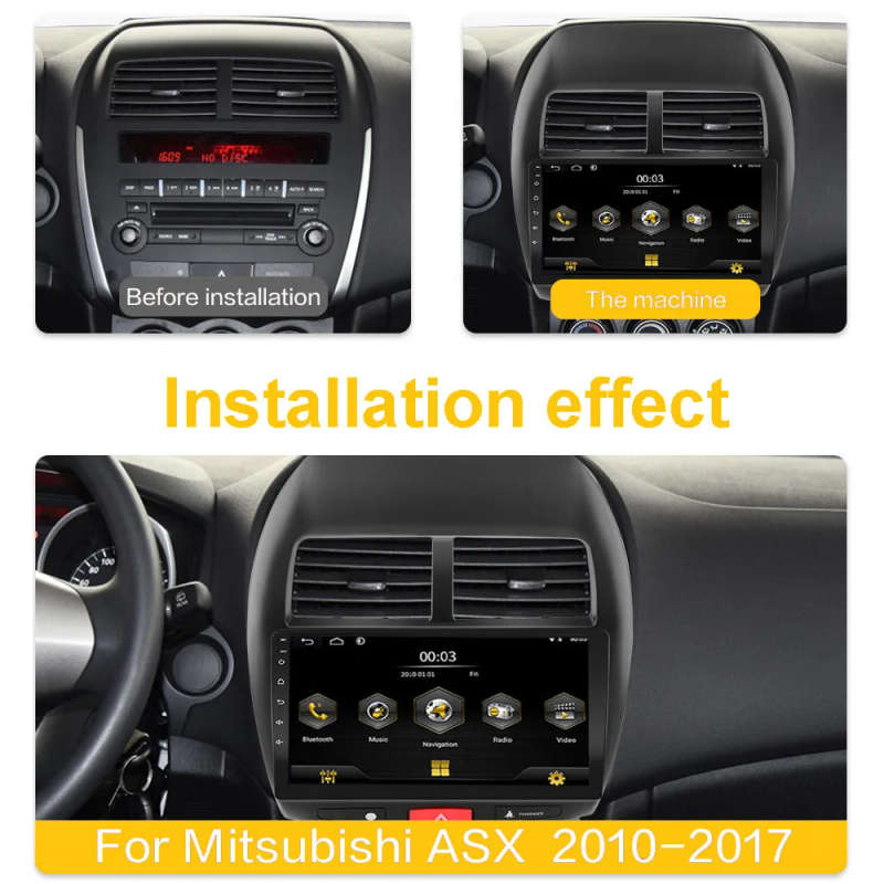 Android 2DIN Car GPS Radio Navi Player For Mitsubishi ASX 1 2010-17 AM RDS Multimedia Stereo