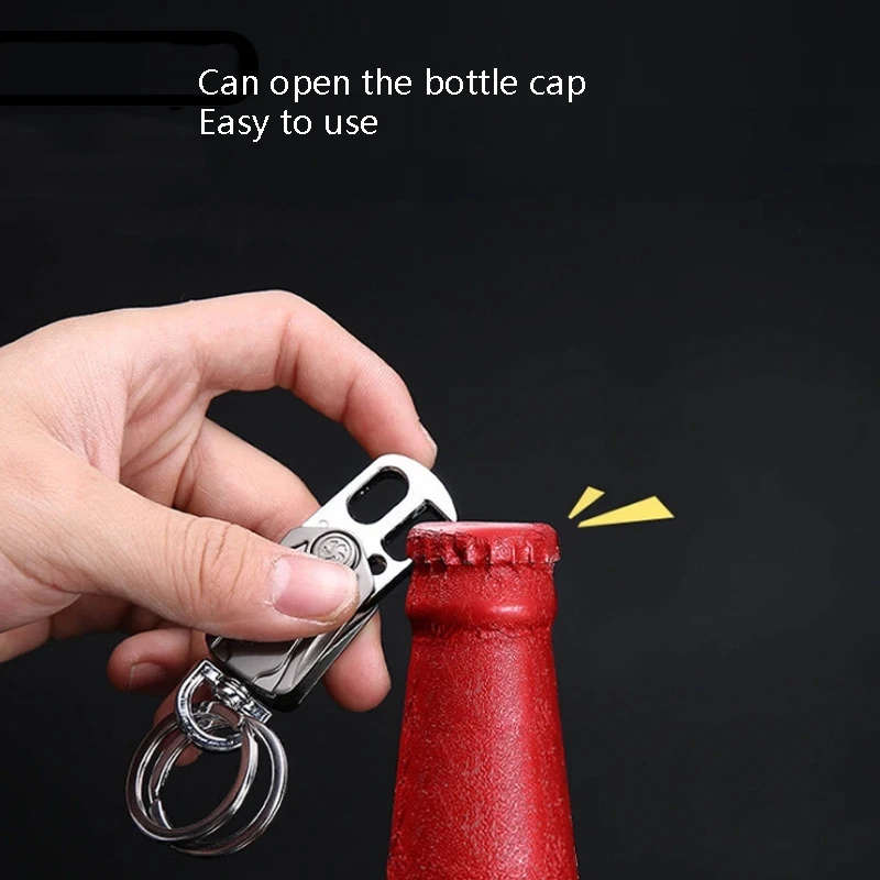 2 PCS Car Keychain Men Ladies Waist Hanging Personal Key Ring Bottle Opener