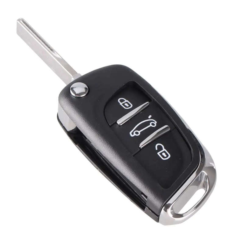 Flip Car Key Cover for PEUGEOT 406 407 408 308 307 107 207 Partner 3 Button Fob Case Car Symbol