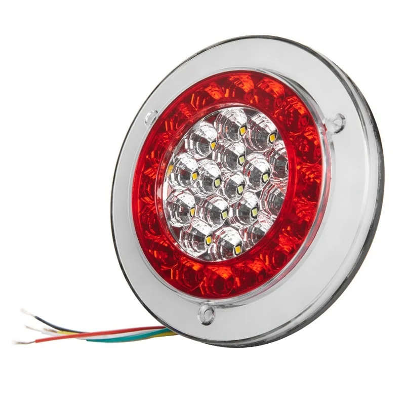 Round Red/Amber 56Led Brake Stop Turn Signal Tail Lights for Truck Trailer 24V