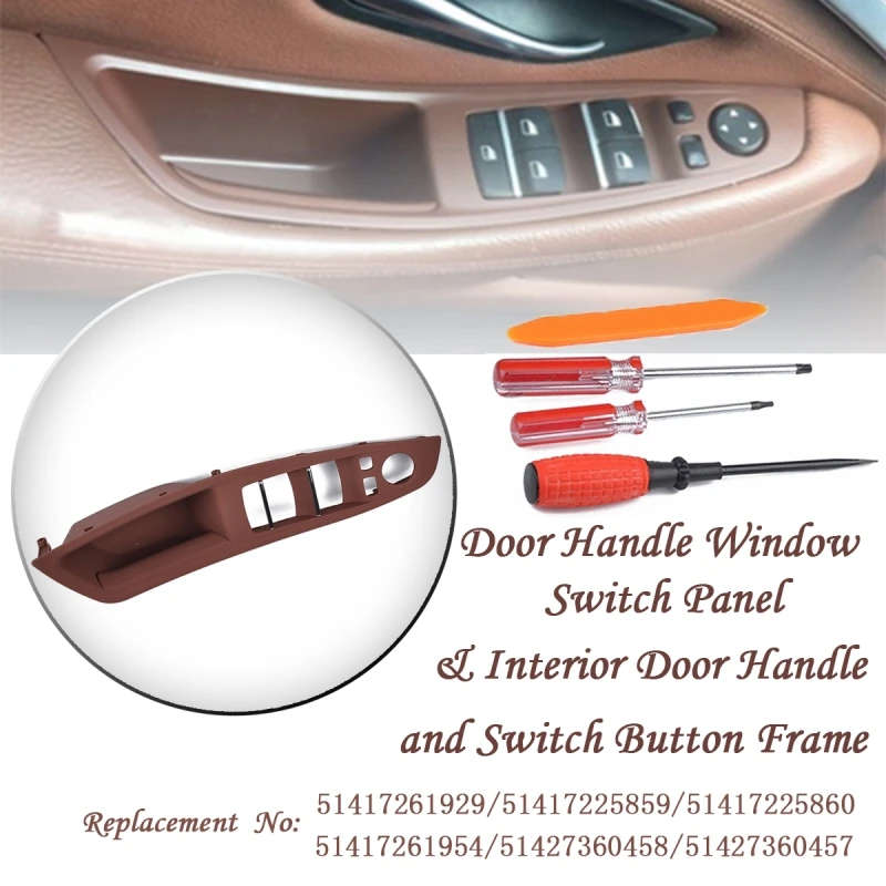 7 PCS Door Handle Window Switch Panel Interior Door Handle for BMW 5 Series 51417225875 51417225854