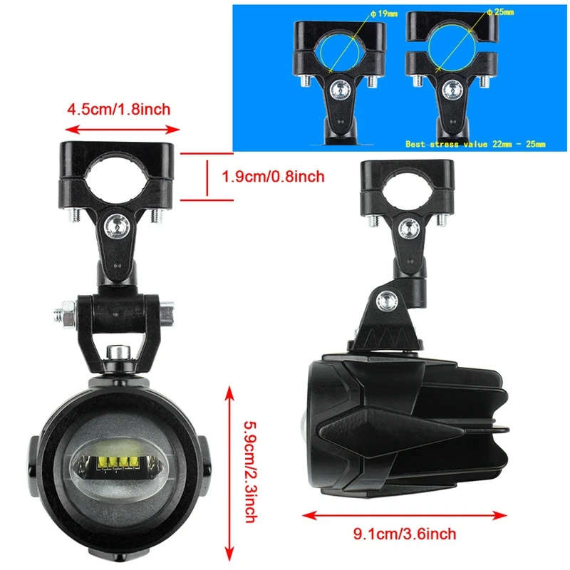 2X 40W LED Assembly Combo Motocycle Fog Lights for BMW R1200GS ADV F800GS R1100GS