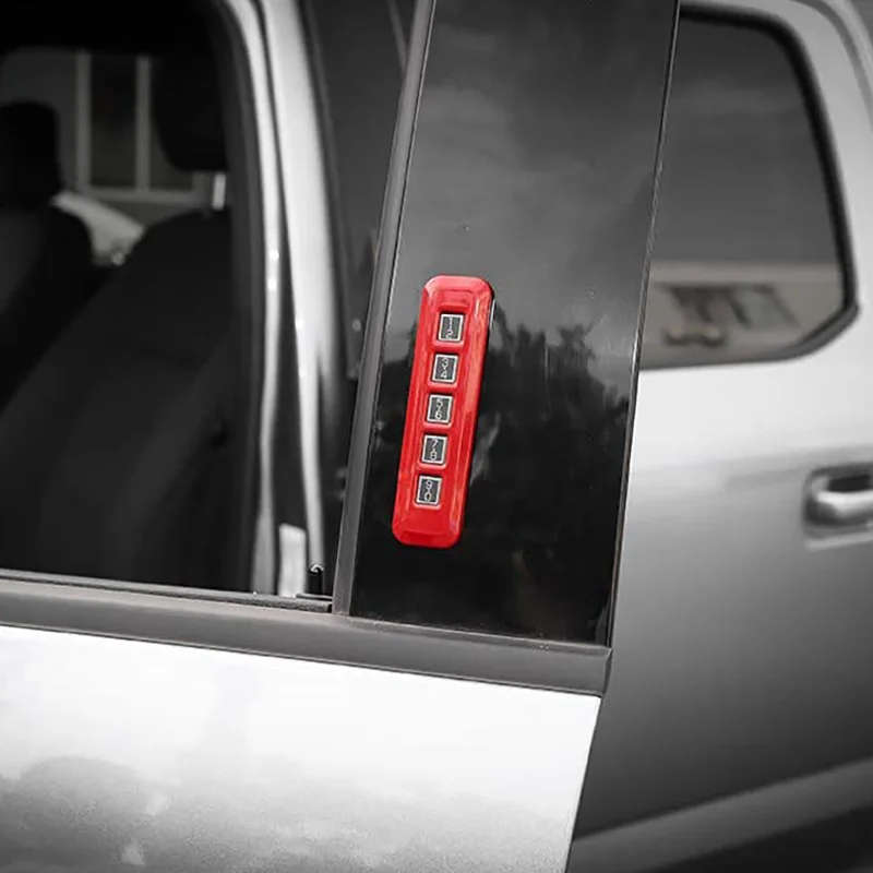 Car Door Password Code Lock Switch Button Frame Cover Trim for Ford F150 2015-2020, Red