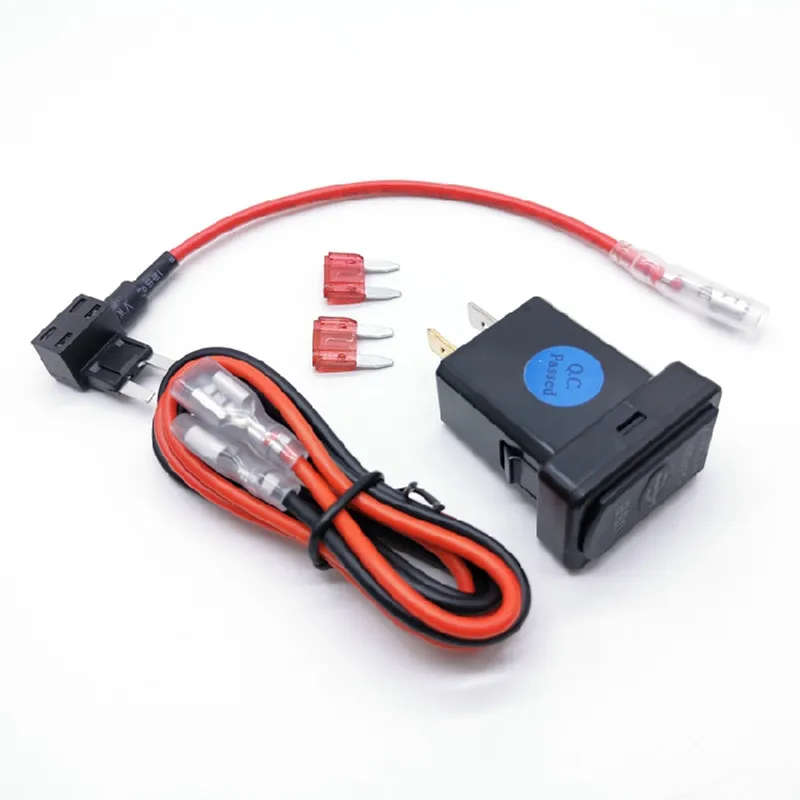 Quick 3 Charger Dual USB Ports Charging Socket Adapter Switch For Mitsubishi Outlander 3 Xpander