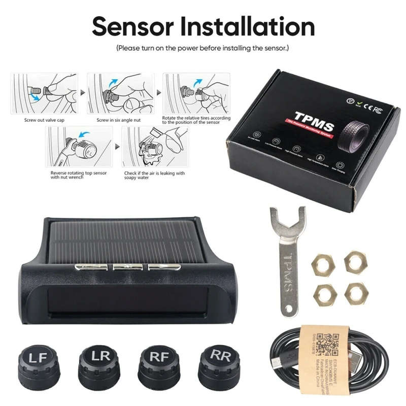 Vehicle-mounted Solar Wireless Tire Pressure Monitoring System