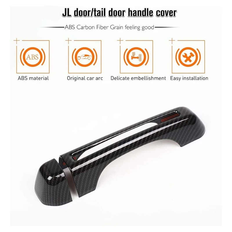 For Door Handle Inserts Cover Kit & Tailgate Handle Cover for Jeep Wrangler JL Gladiator JT