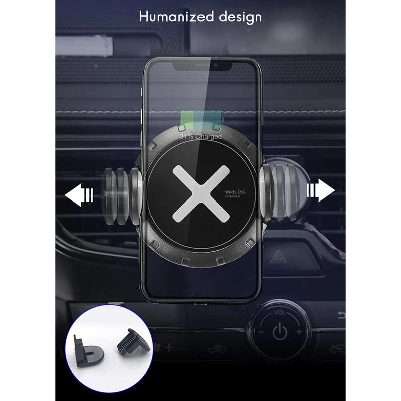15W Qi Car Wireless Charger Dual Mode Intelligent Infrared Fast Wireless Charging Car Mount