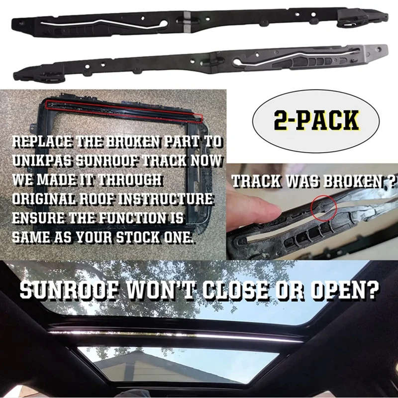 Car Sunroof Track Assembly Repair Kit for Ford F-150 F250 F350 F450 Sunroof Guide Rails