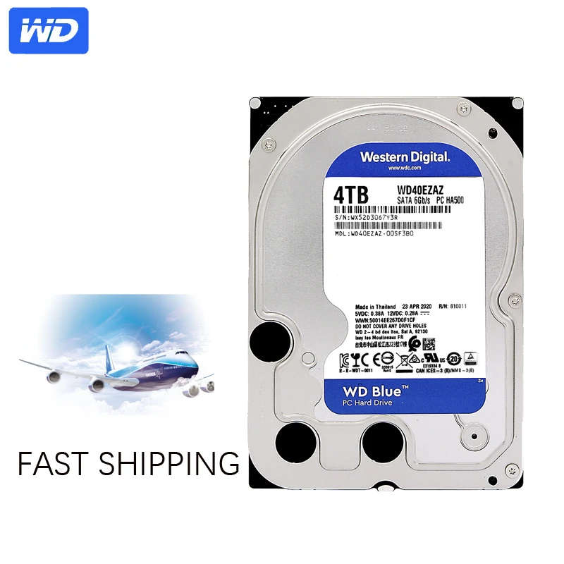 WD Blue 4TB HDD Hard Drive Disk HD SATA III 256MB Cache 5400 RPM 4 TB 3.5` 35 Harddisk for Desktop P