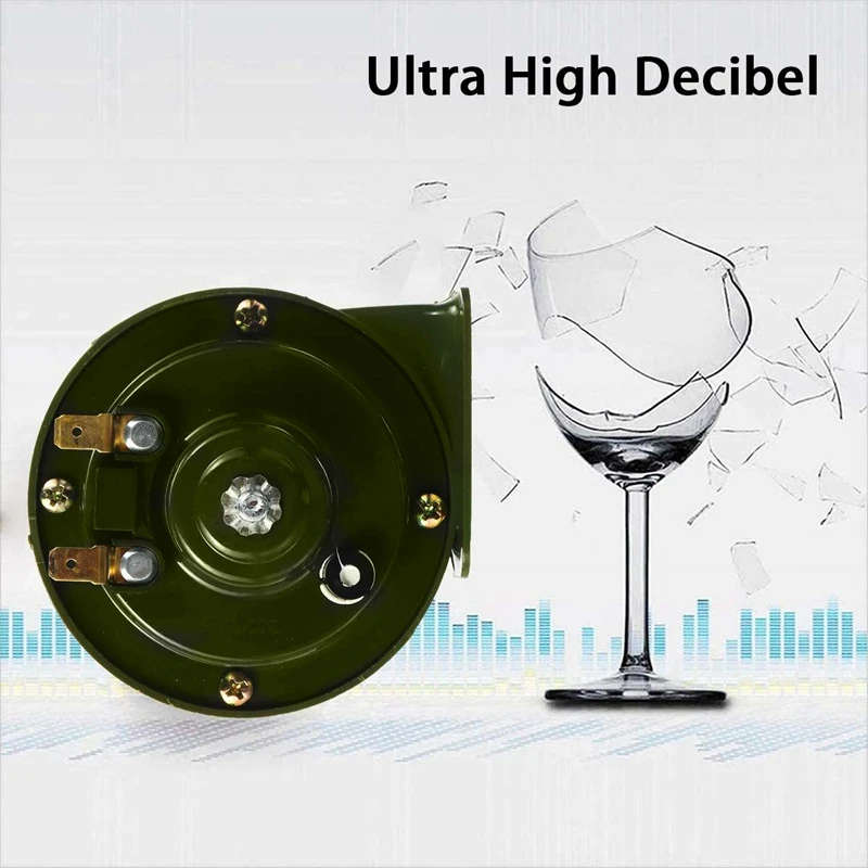 2Pcs 300DB 12V Air Horn for Car Snail Electric Air Horn Marine Boat Loud Alarm Kit