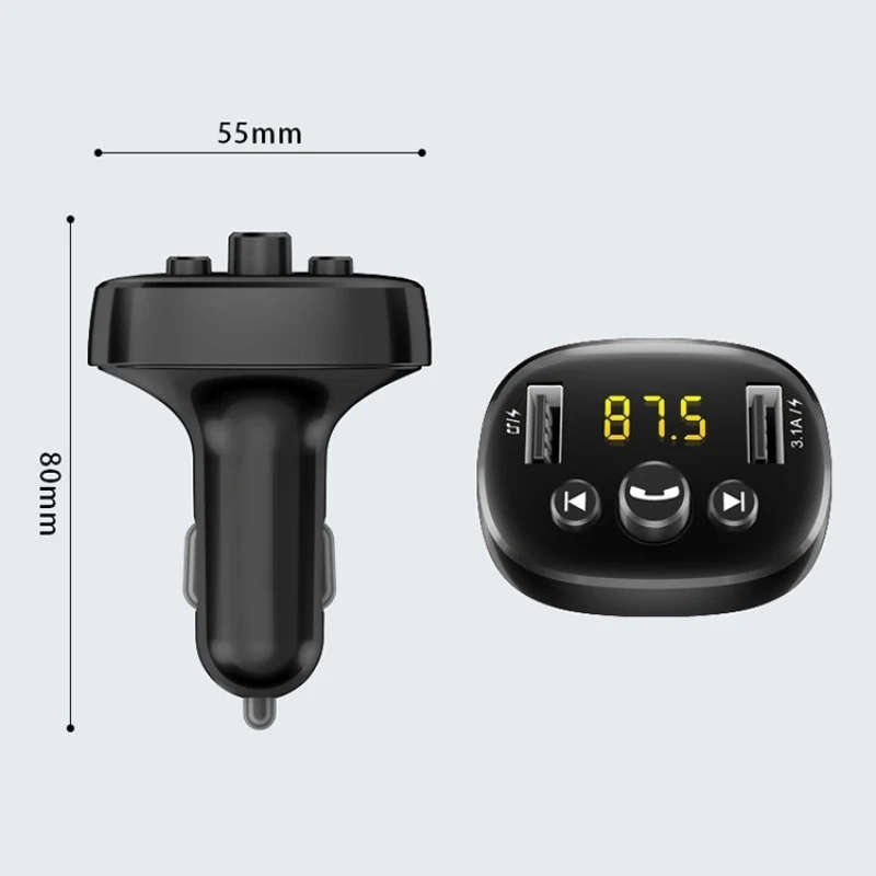 Car MP3 Player Multi-functional Smart Dual USB Bluetooth Hands-free Receiver Compatible