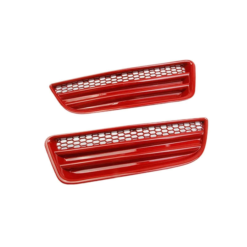 Front Bumper Honeycomb Fog Lamp Cover Tirm for Dodge Charger 2016 2017 2018 2019 2020 2021 SXT, Red