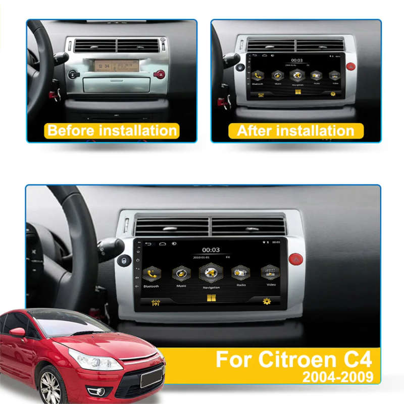 2 Din Android for Citroen C4 C-Triomphe C-Quatre 2004-09 AM RDS GPS Autoradio Central Multimidia
