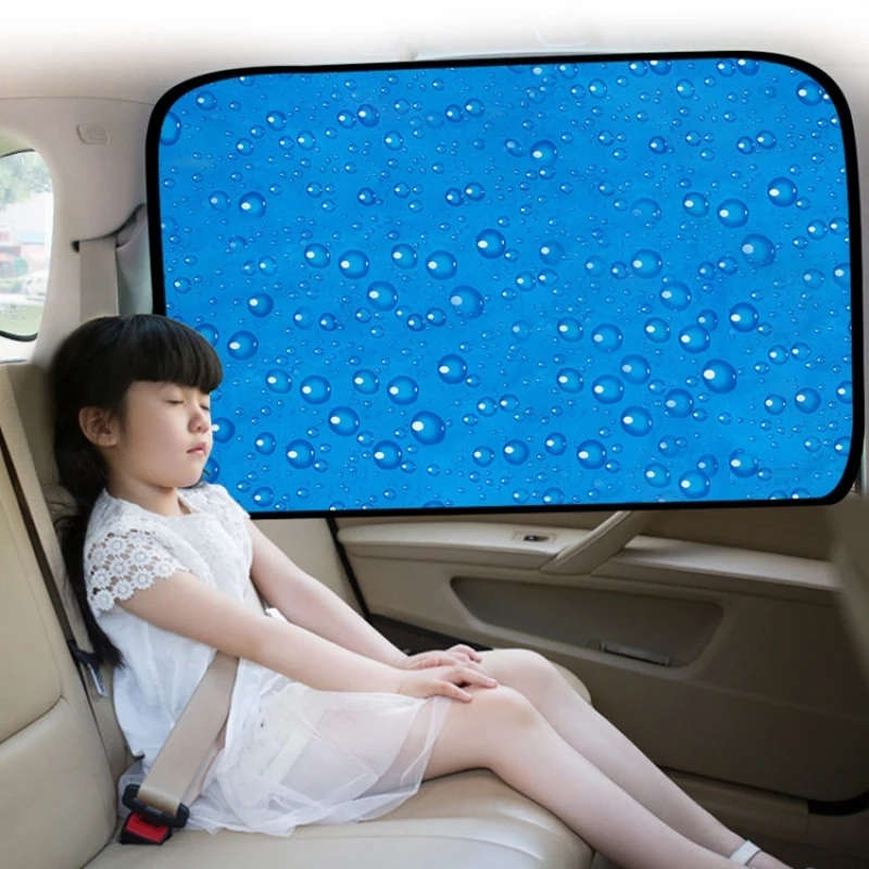4 PCS Car Curtain Single-Layer Sun Protection Magnetic Vehicle Water Drop Sunshade