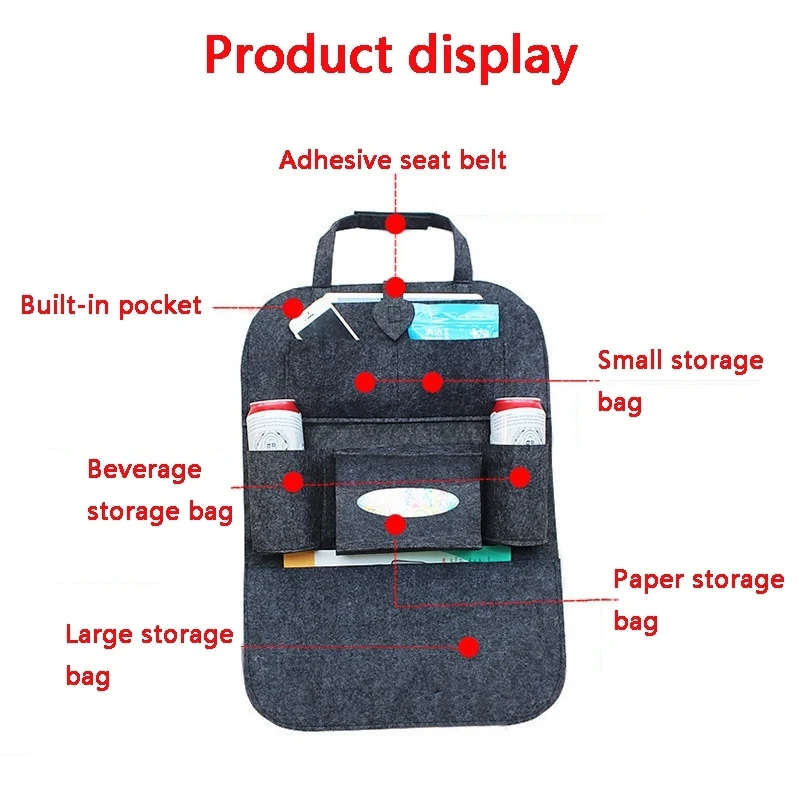 Thicken Felt Cloth Car Seat Back Storage Bag