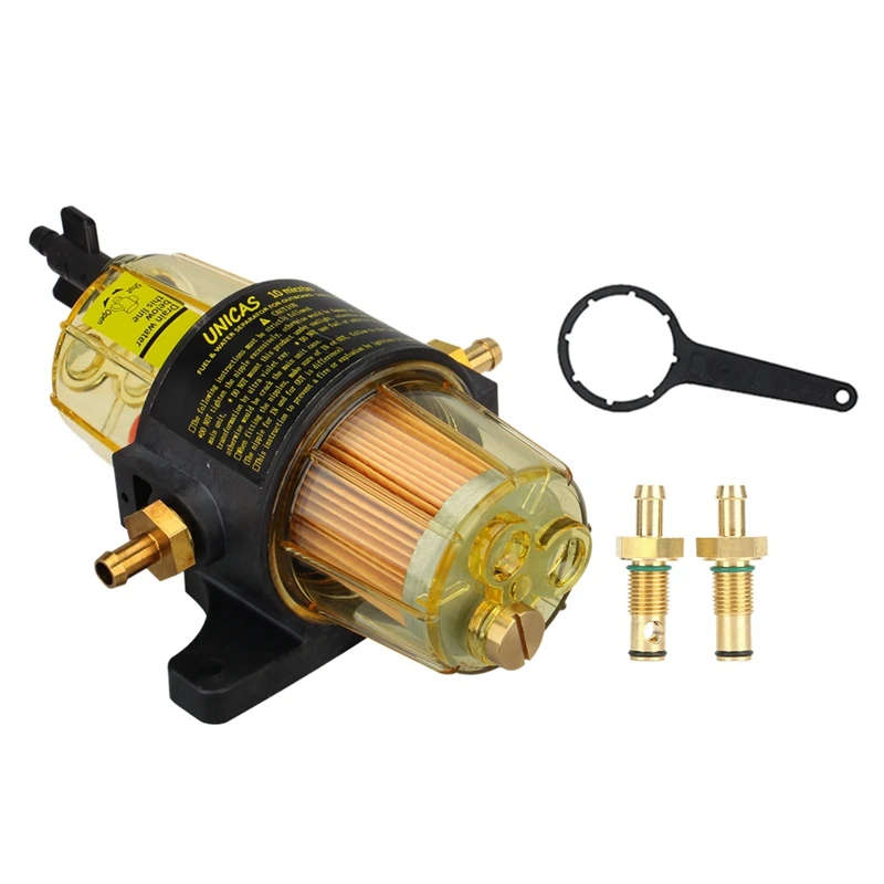 UF-10K Fuel Filter Fuel-Water Separator Assembly with Wrench for Yamaha Suzuki Tohatsu Mercury
