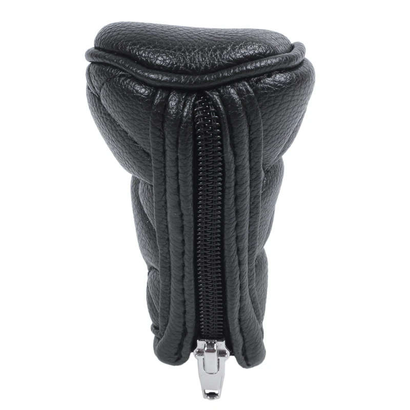 2X Anti-slip Zipper Closure Car Gear Shift Knob Cover Black