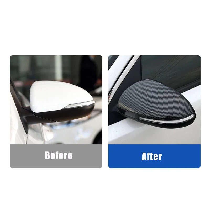 Carbon Fiber Side Wing Mirror Rearview Mirror Cover Shell Cap Housing for KIA K3 Forte 2013-17