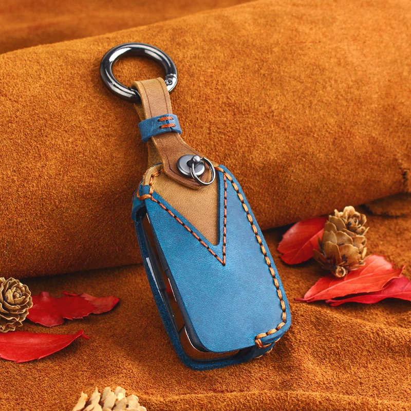 Leather Flip Car Key Case for VW Volkswagen Polo Golf Passat Beetle Caddy T5 Eos Tiguan Seat