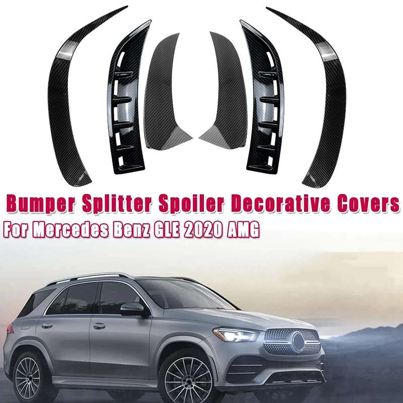 6Pcs Car Front&Rear Bumper Splitter Spoilers Trim for Mercedes-Benz GLE W167 2020 AMG
