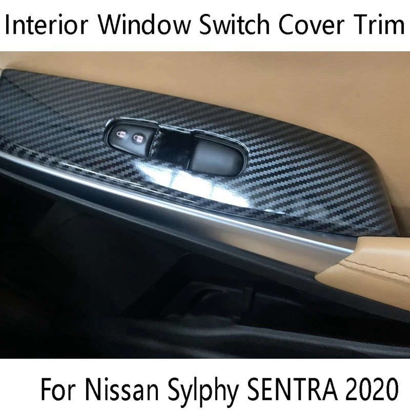 Car Accessories Interior Window Switch Cover Trim 4Pcs for Nissan Sylphy SENTRA 2020-2021