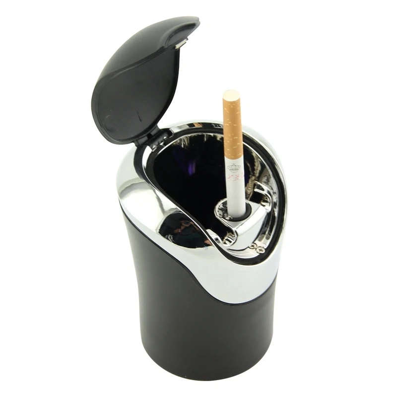 Mini Car Loaded Ashtray With Lamp and Cover Car Stowing Tidying Trash Can Supplies