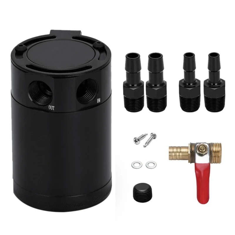 Car Universal Exhaust Gas Engine Oil Pot Two-Hole Oil Storage Tank Kit