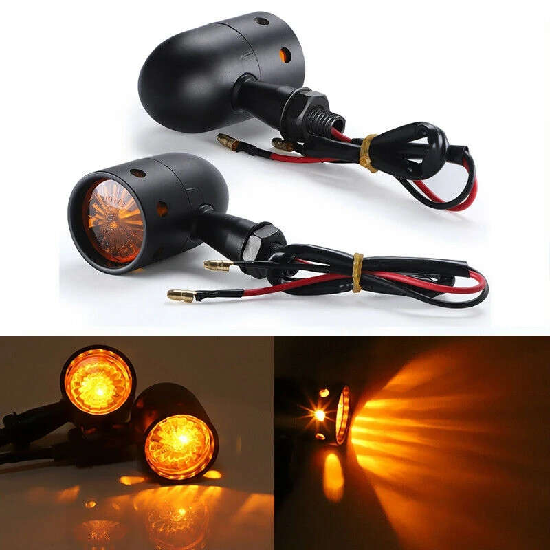 Motorcycle Turn Signal Light LED Brake Amber Light Blinkers Flashers Indicator for Honda Suzuki