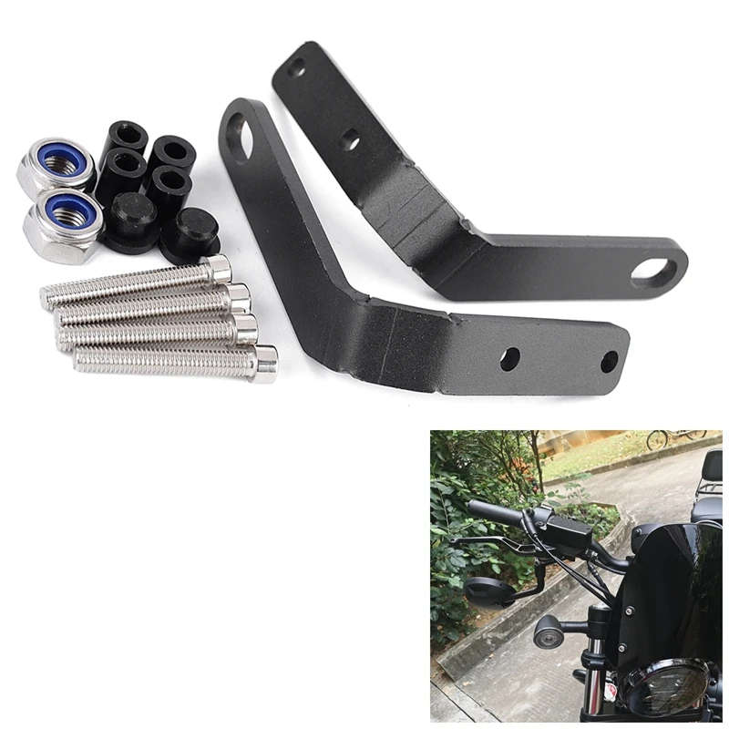 Motorcycle Handlebar Rear View Side Mirror Spotlight Bracket for Honda Rebel 500 300 CMX300-500