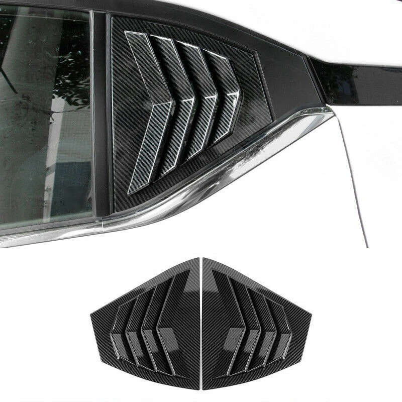 For Nissan Sentra 2020-2021 Carbon Look Rear Triple-cornered Shark Shutters Skull Cover Trim