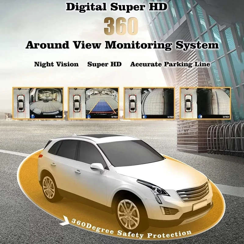 360 Degree Bird View System Waterproof Seamless 4 Camera Car DVR All Round View Camera System