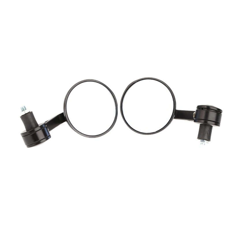 7/8" Universal Round Motorbike Motorcycle Handle Bar End Rearview Side Mirrors Black