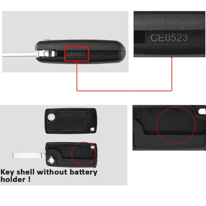 For Citroen C2 C3 C4 C5 C6 C8 433Mhz ID46 3 Buttons light Flip Remote Car Key Fob VA2/HCA Blade