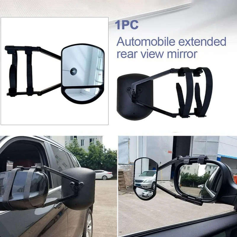 Car Towing Mirror Adjustable Dual Extension Mirrors Long Arm Wing Mirrors for RV Caravan Trailer
