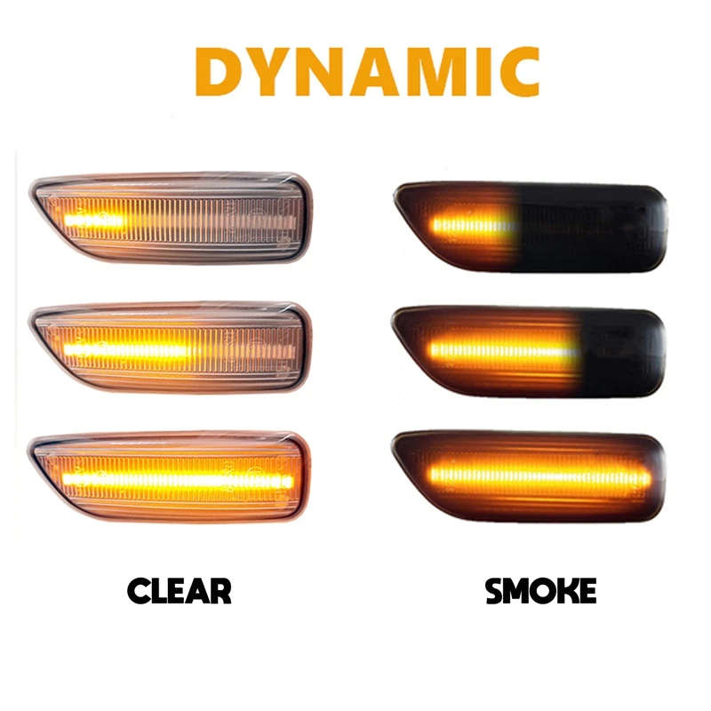LED Side Marker Light Lamp, Dynamic Side Blinker Turn Signal Light for Volvo XC90 S80 XC70 V70 S60