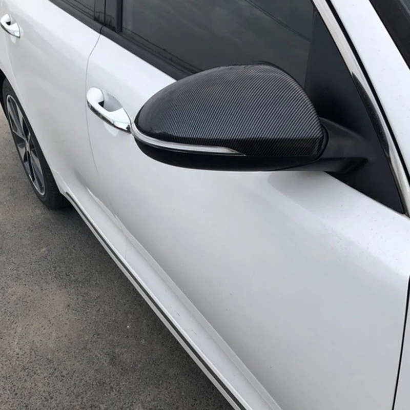 Carbon Fiber Side Wing Mirror Rearview Mirror Cover Shell Cap Housing for KIA K3 Forte 2013-17