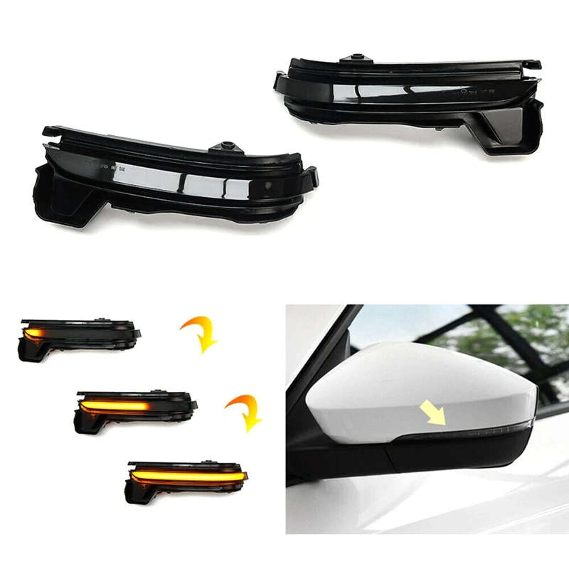 1 Pair Car LED Dynamic Turn Signal Light Side Wing Rearview Mirror Lamp for Skoda Kodiaq Karoq