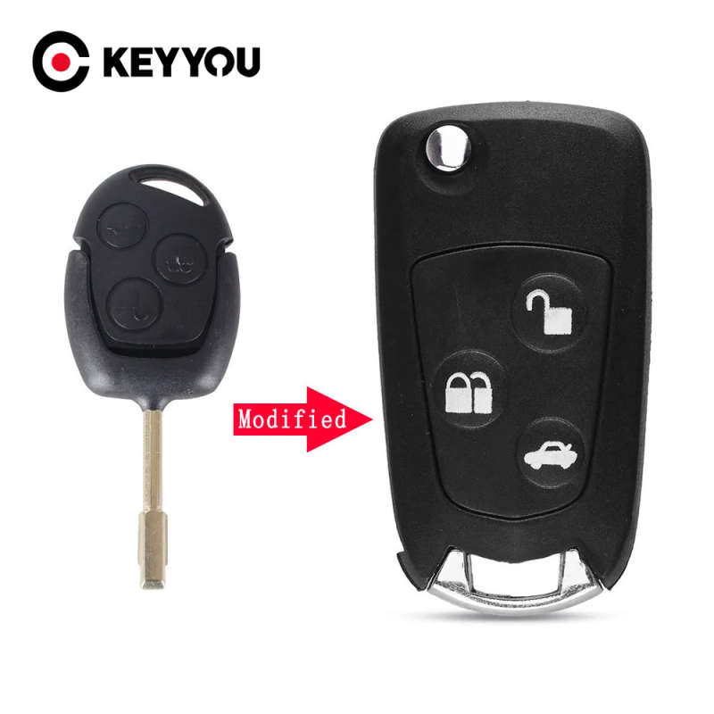 3 Buttons Remote Folding Key Flip Shell Case Uncut Blank For Ford Focus Mondeo Fiesta