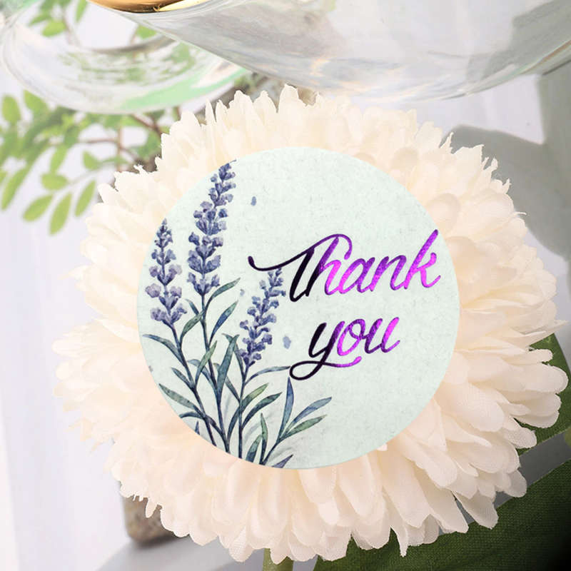 50pcs/roll Thank You Stickers 3.8cm /1.5 Inch Gift Packaging Stickers Ref 02