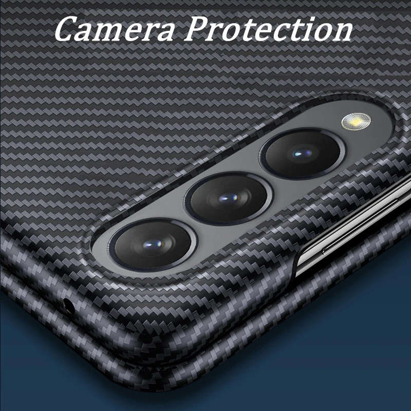 Luxury Pure Carbon Fiber Case for Samsung Galaxy Z Fold 3 Ultra-thin Aramid Fiber Fold 3 P