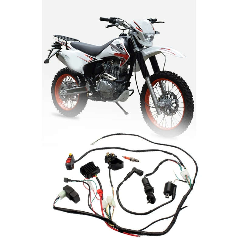 Complete Electrics Wiring Harness CDI Ignition Coil Solenoid Relay Kits for 4-Stroke ATV QUAD